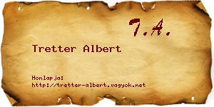 Tretter Albert névjegykártya